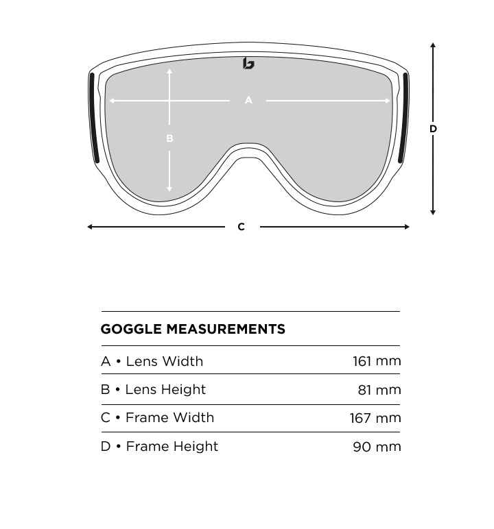 Goggle measurement diagram