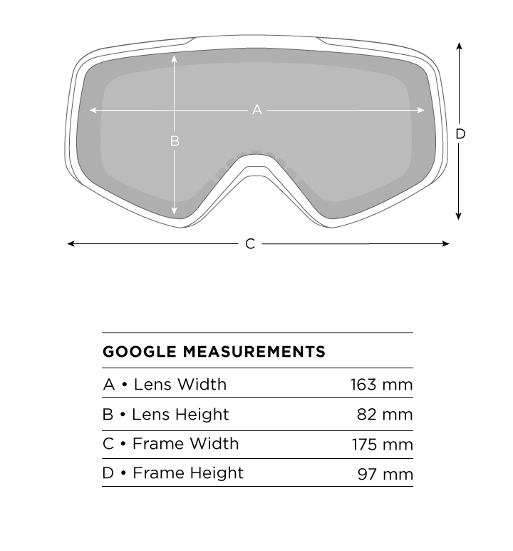 Goggle measurement diagram