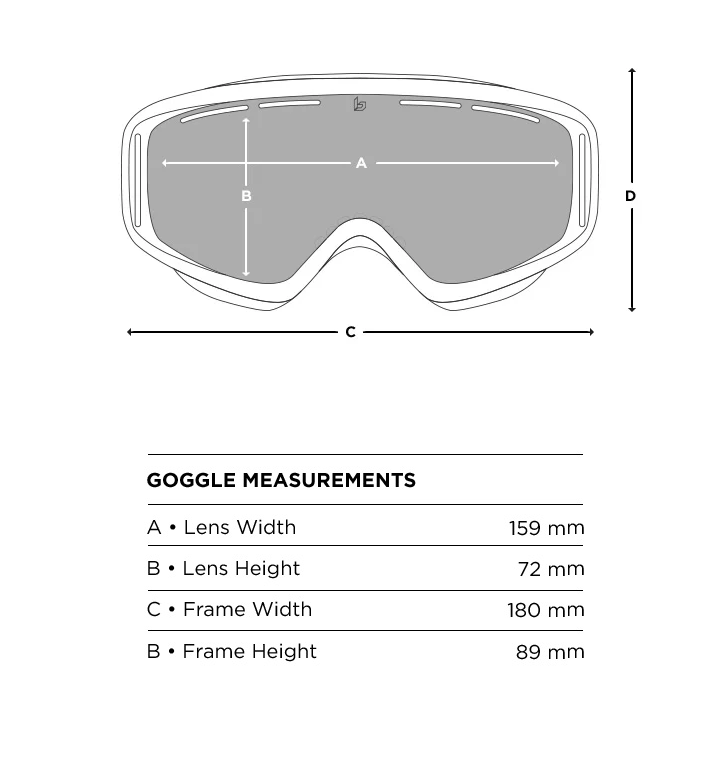 Goggle measurement diagram