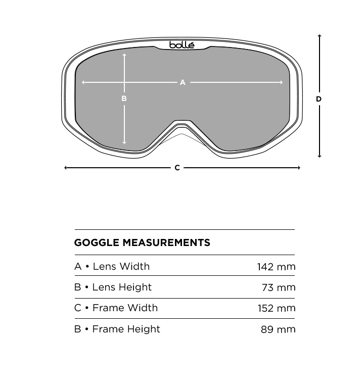 Goggle measurement diagram