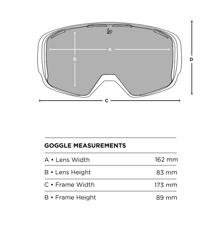 Goggle measurement diagram