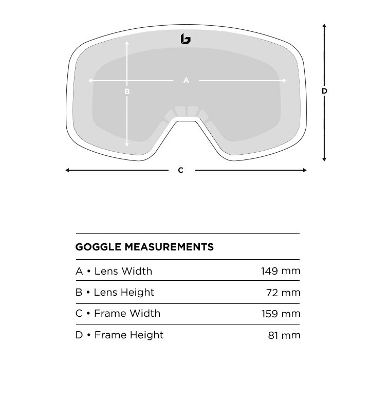 Goggle measurement diagram