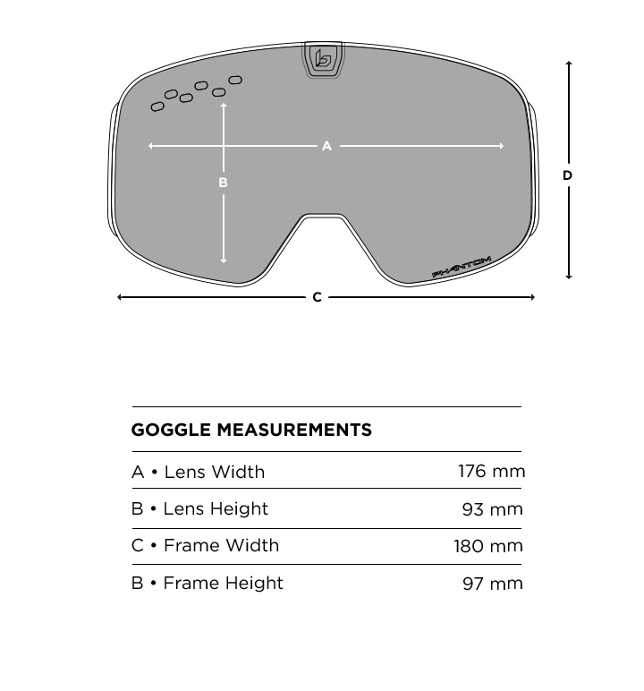 Goggle measurement diagram