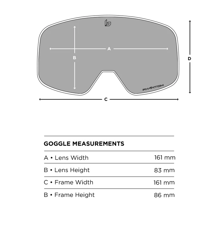Goggle measurement diagram