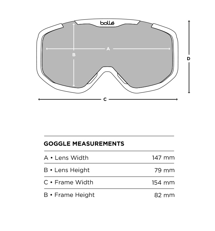 Goggle measurement diagram