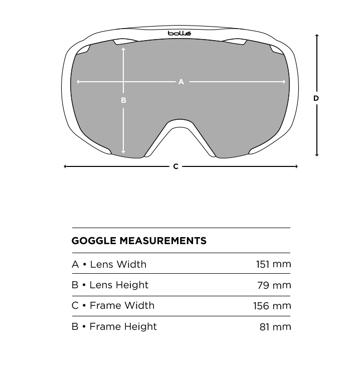 Goggle measurement diagram