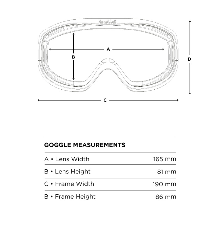 Goggle measurement diagram