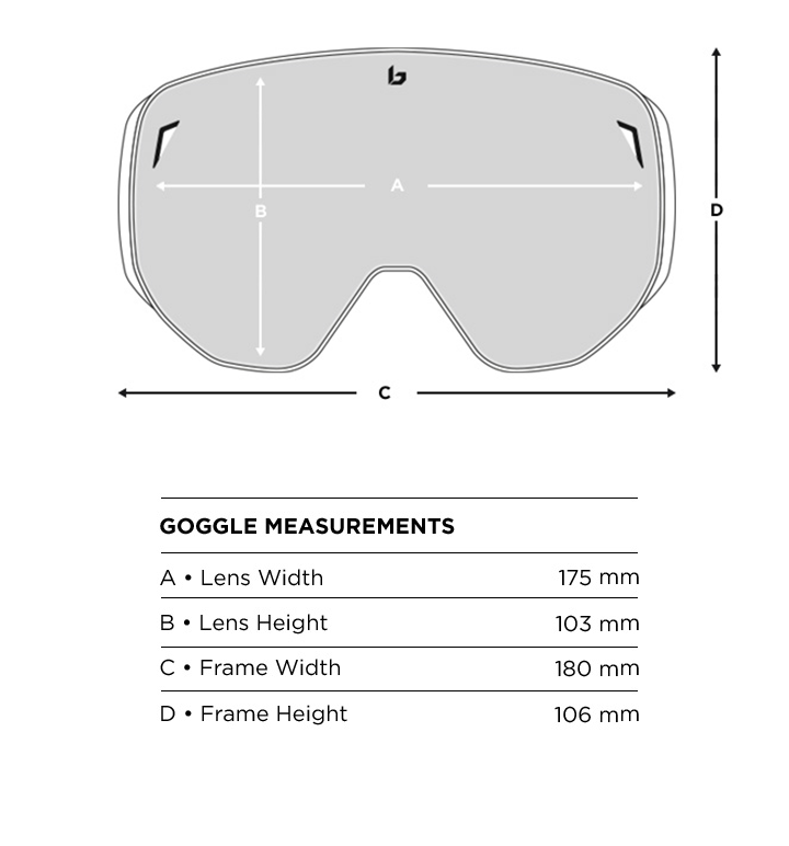 Goggle measurement diagram