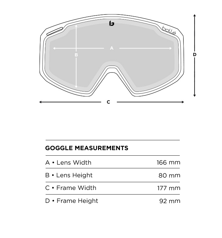 Goggle measurement diagram
